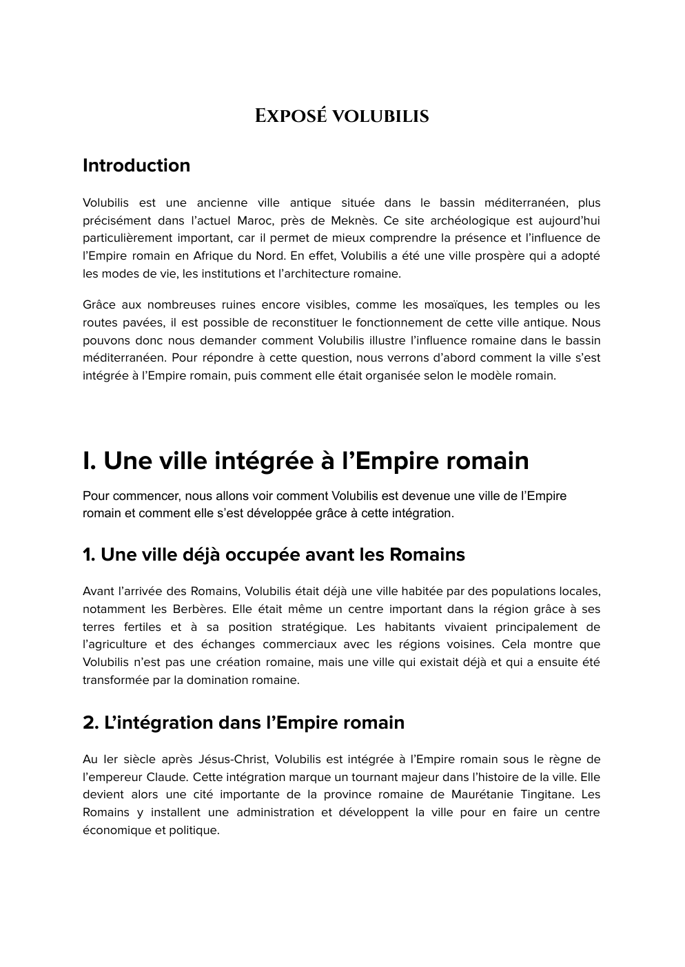 Prévisualisation du document Exposé sur Volubilis