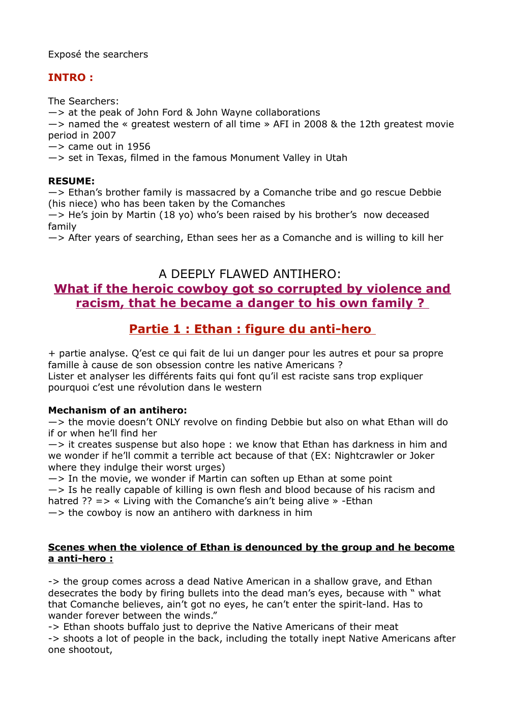 Prévisualisation du document exposé The Searchers John Ford