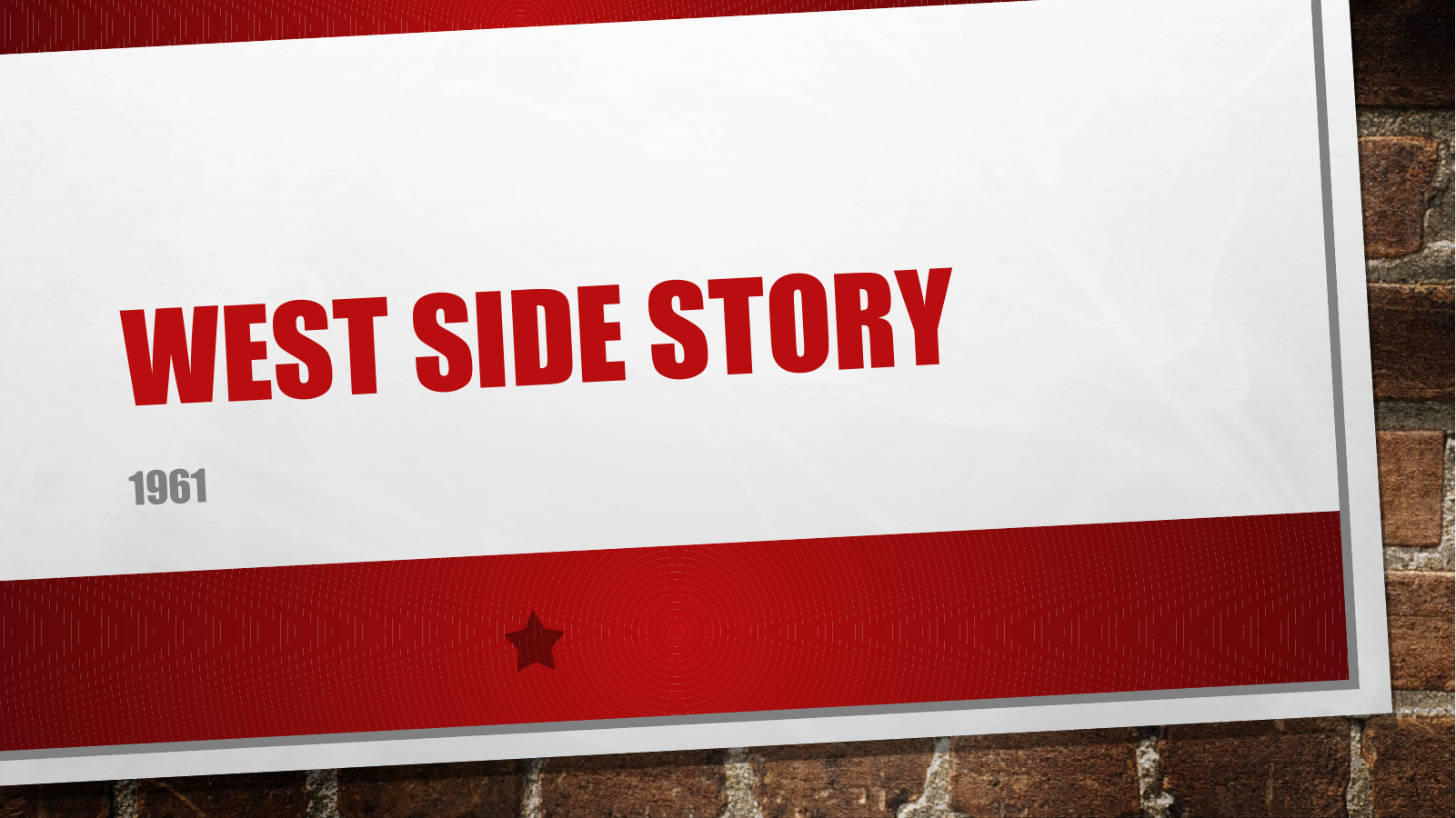 Prévisualisation du document Exposé West Side Story