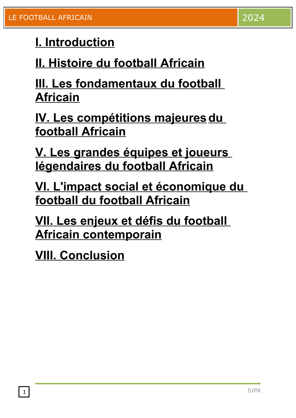 Prévisualisation du document exposée le football