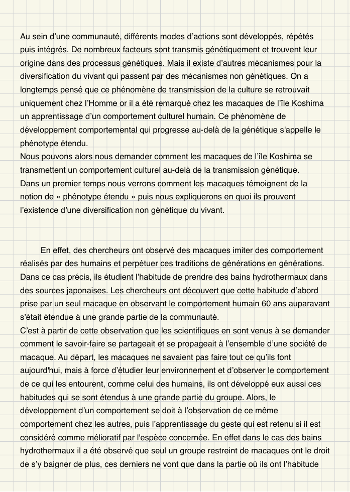 Prévisualisation du document Exposés : les mécanismes non génétiques de la diversification du vivant