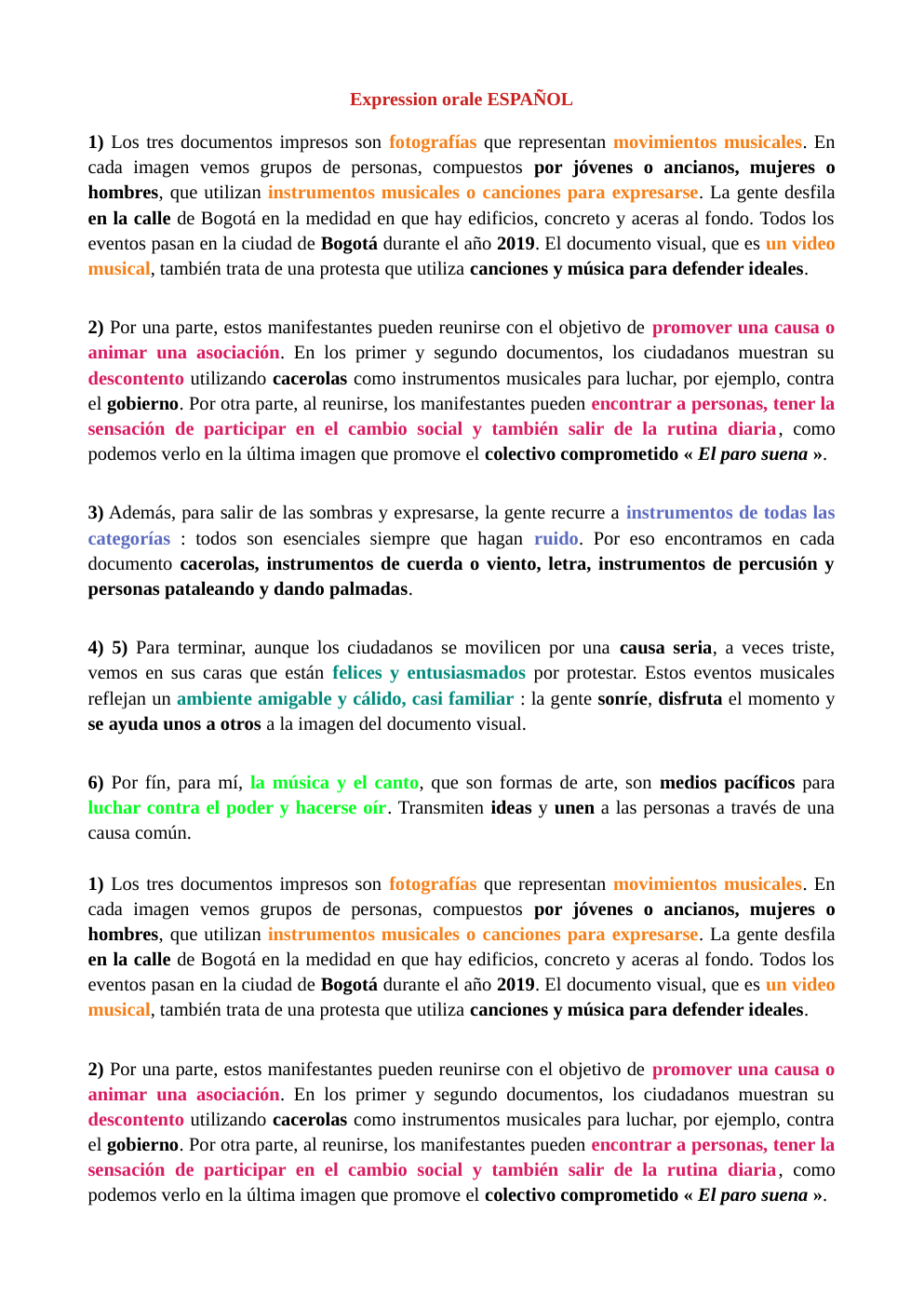 Prévisualisation du document Expression oral espagnol