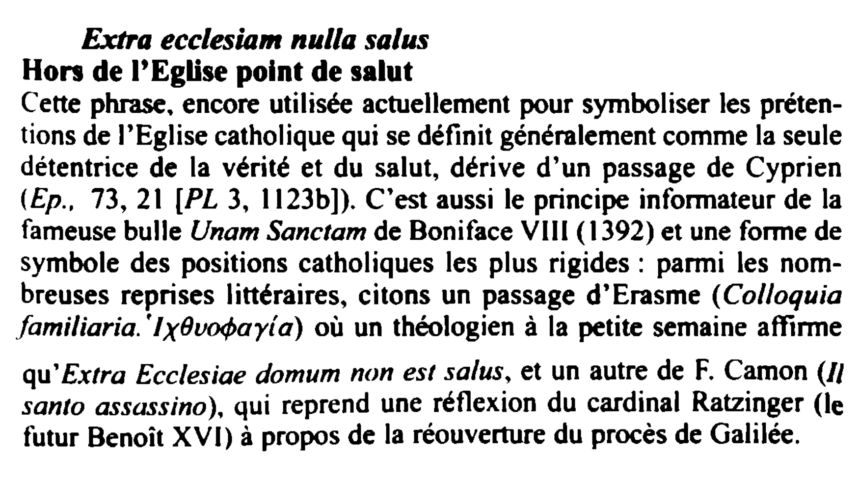 Prévisualisation du document Extra ecclesiam nulla salus