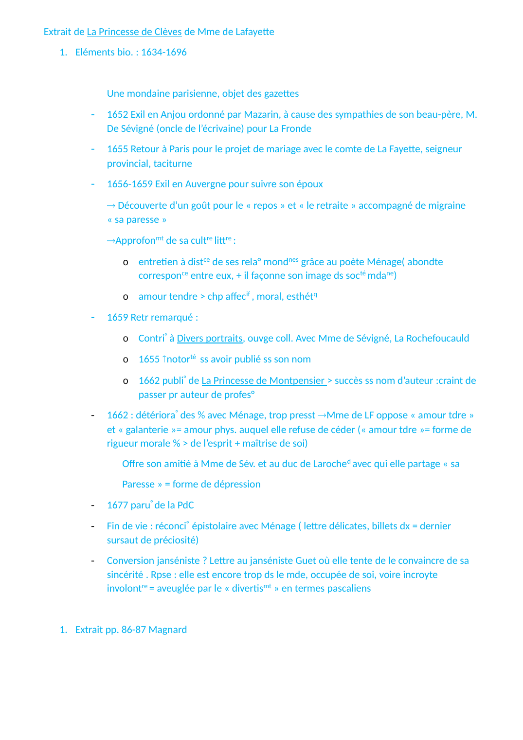 Prévisualisation du document Extrait de La Princesse de Clèves de Mme de LafayetteEléments bio.