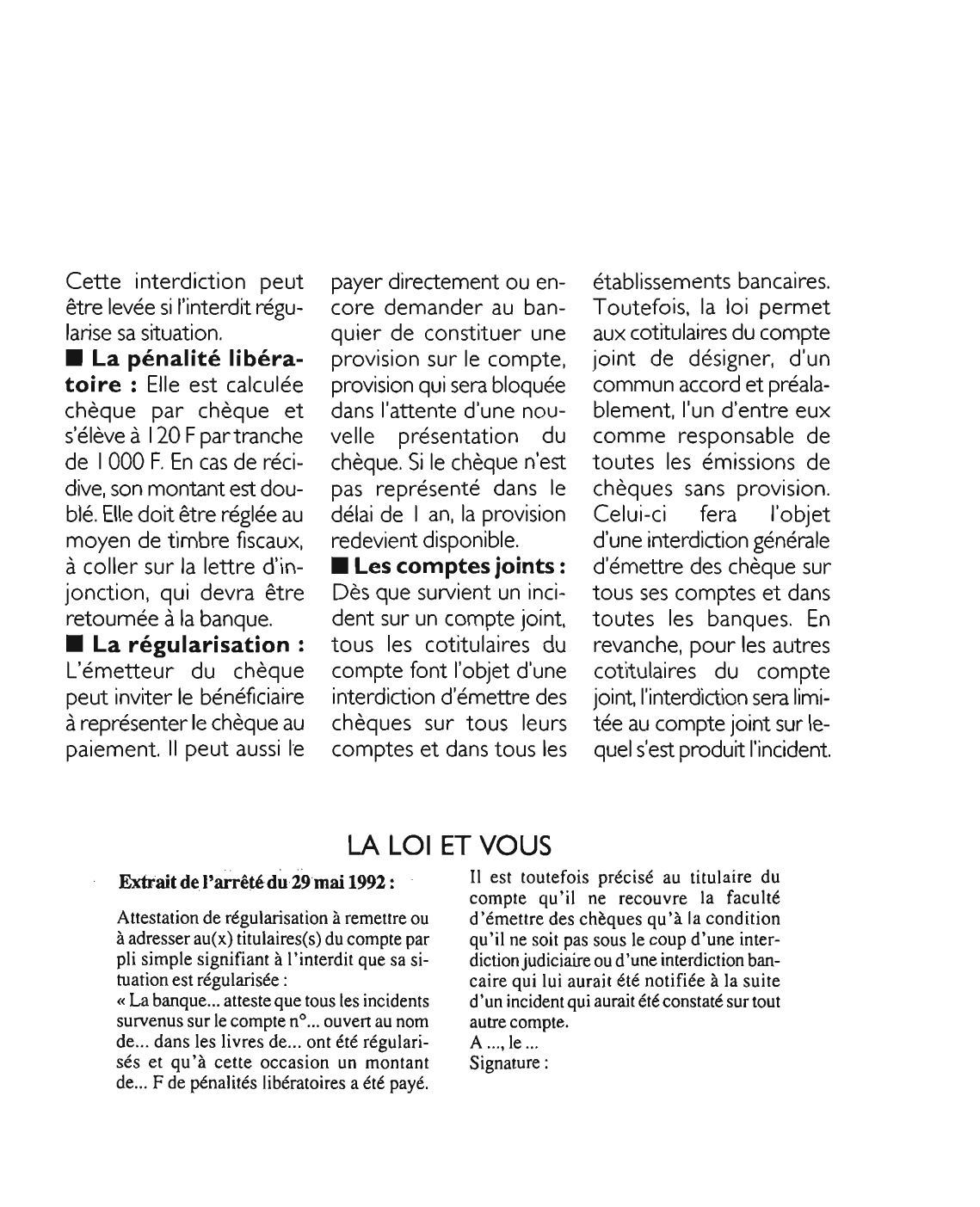 Prévisualisation du document Extrait de l'arrêté du 29 mai 1992 : commentaire