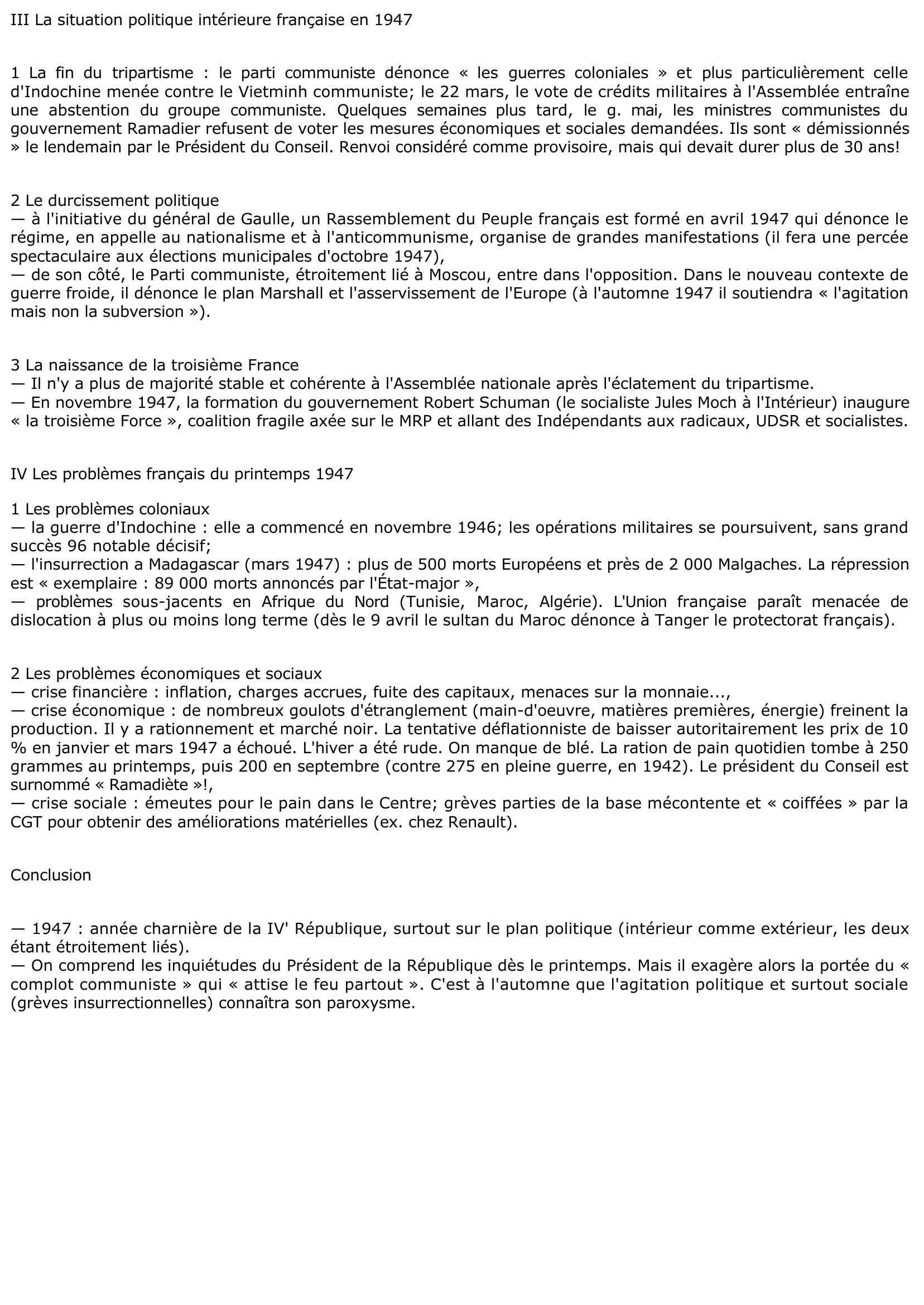 Prévisualisation du document Extrait du Journal du Septennat de Vincent Auriol, Président de la République 1946-1953 la situation en France en juin 1947 (histoire)
