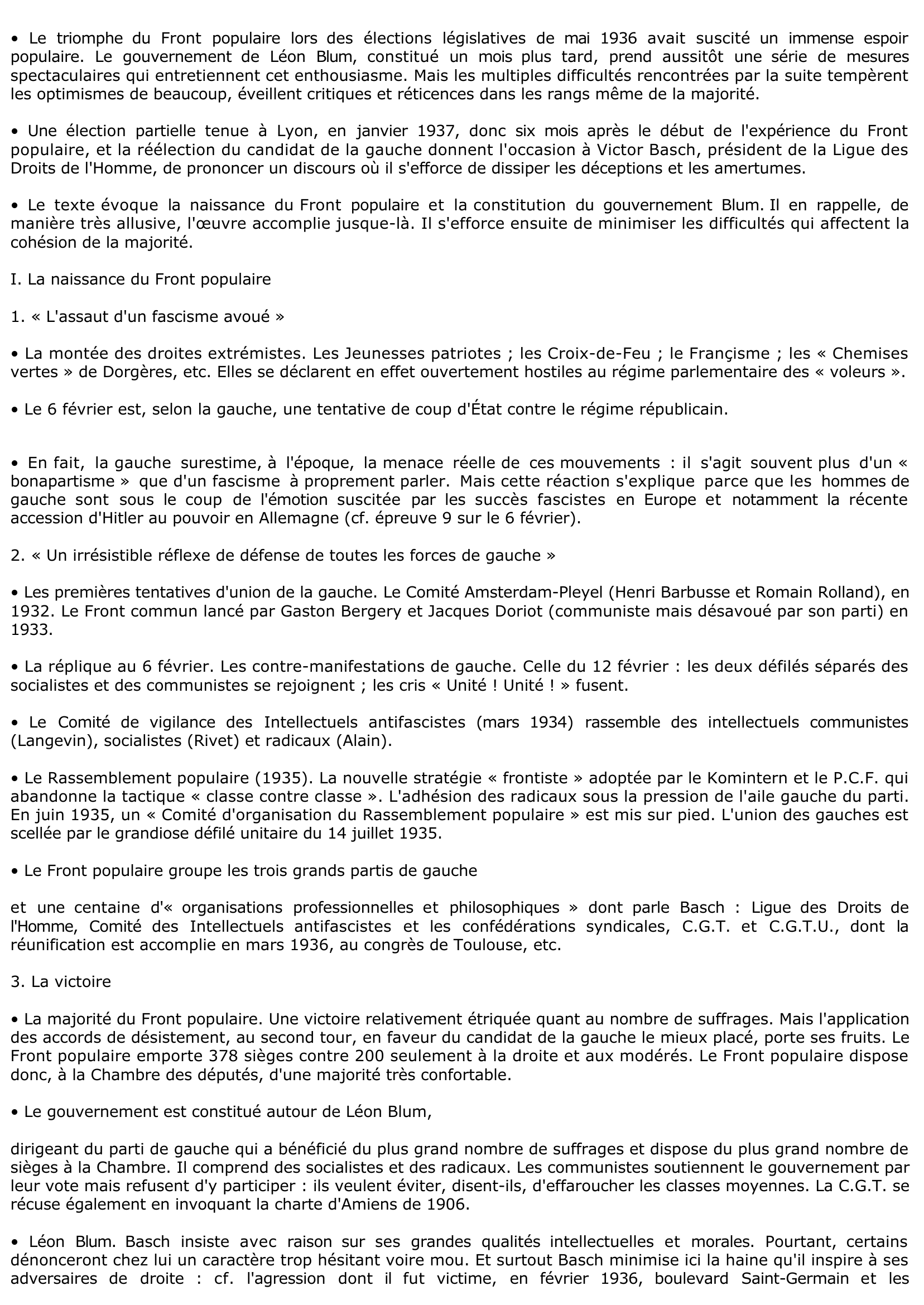 Prévisualisation du document Extrait d'un discours prononcé le 24 janvier 1937 par V. Basch, président de la Ligue des Droits de l'Homme