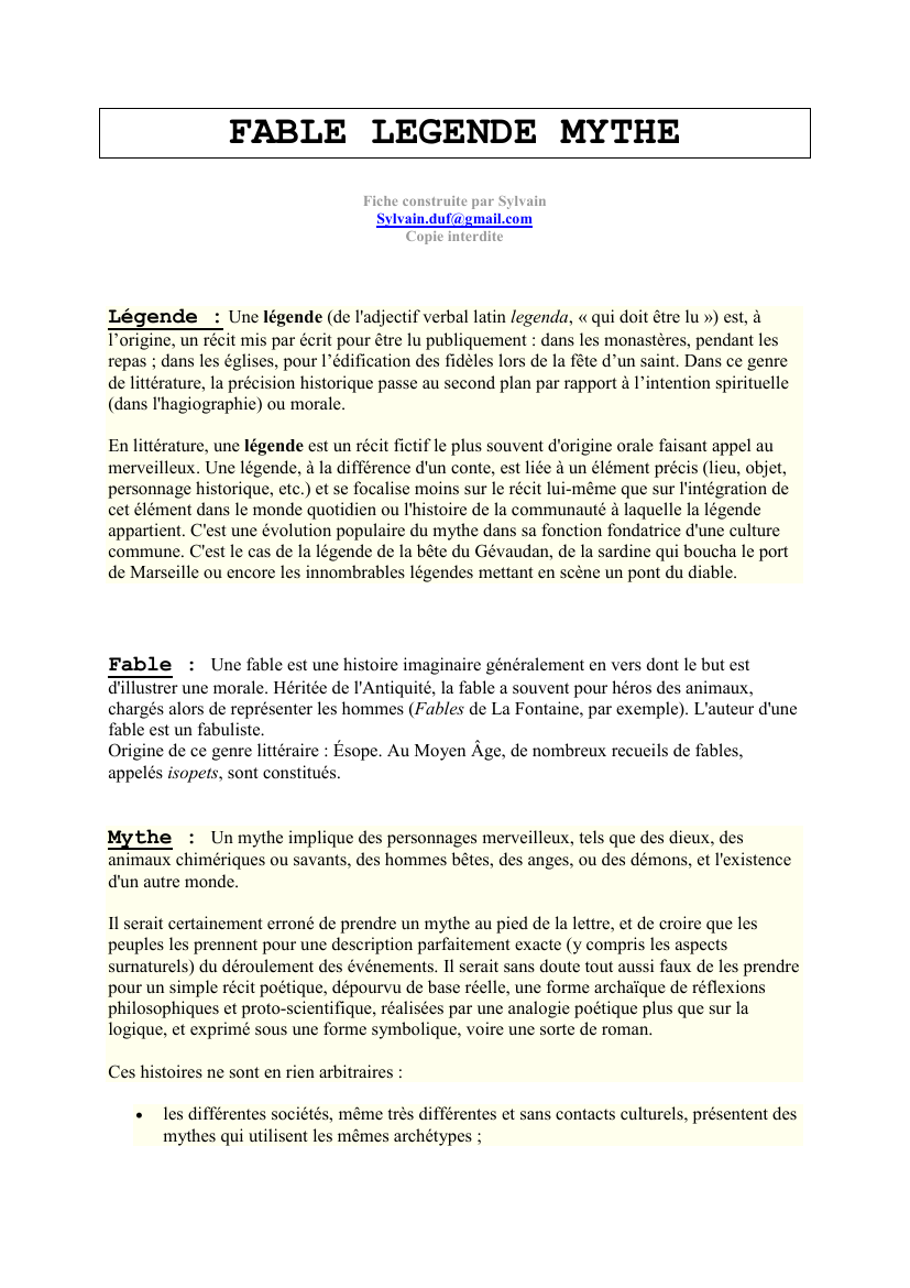 Prévisualisation du document FABLE LEGENDE MYTHEFiche construite par SylvainSylvain.