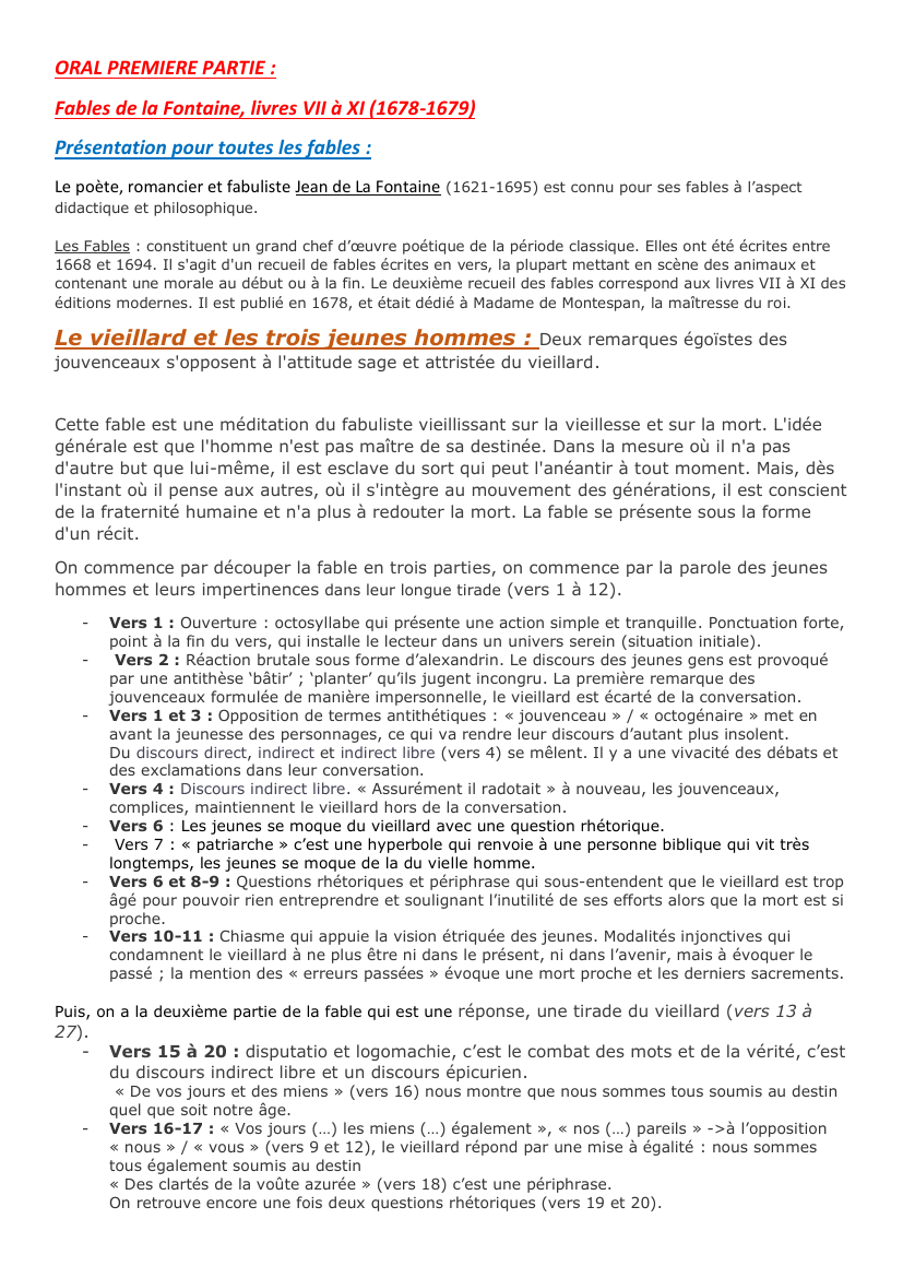 Prévisualisation du document fable les 3 jeunes hommes (méthode du bac) - La Fontaine