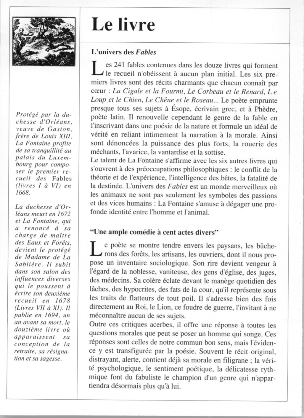 Prévisualisation du document Fables de Jean de LA FONTAINE