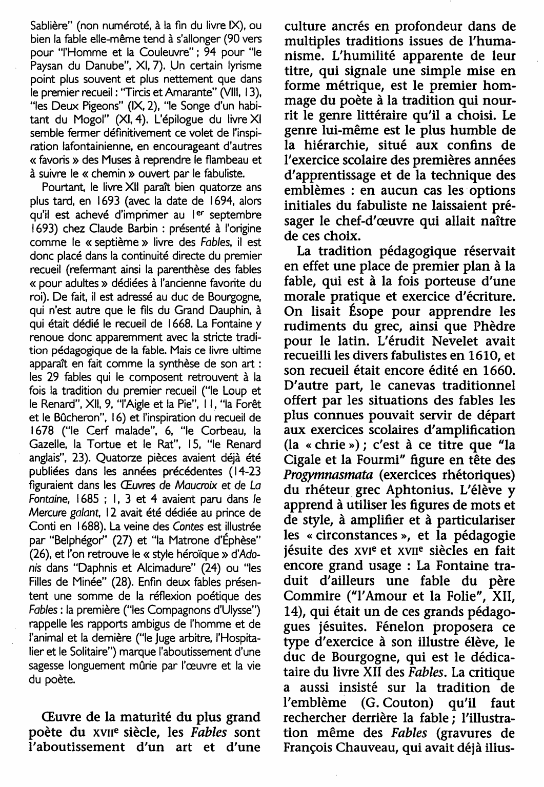 Prévisualisation du document FABLES de Jean de La Fontaine  (analyse détaillée)
