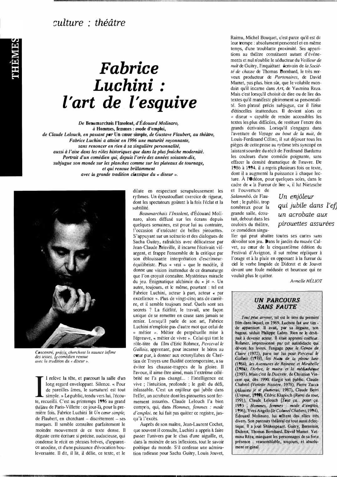 Prévisualisation du document Fabrice Luchini : l'art de l'esquive