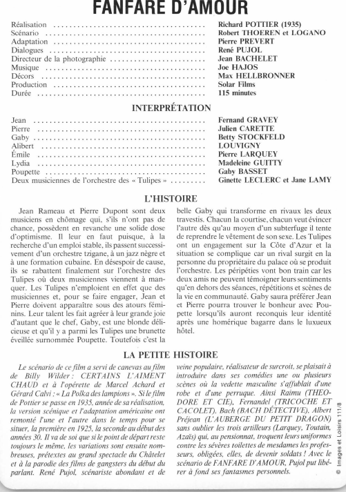 Prévisualisation du document FANFARE D'AMOUR