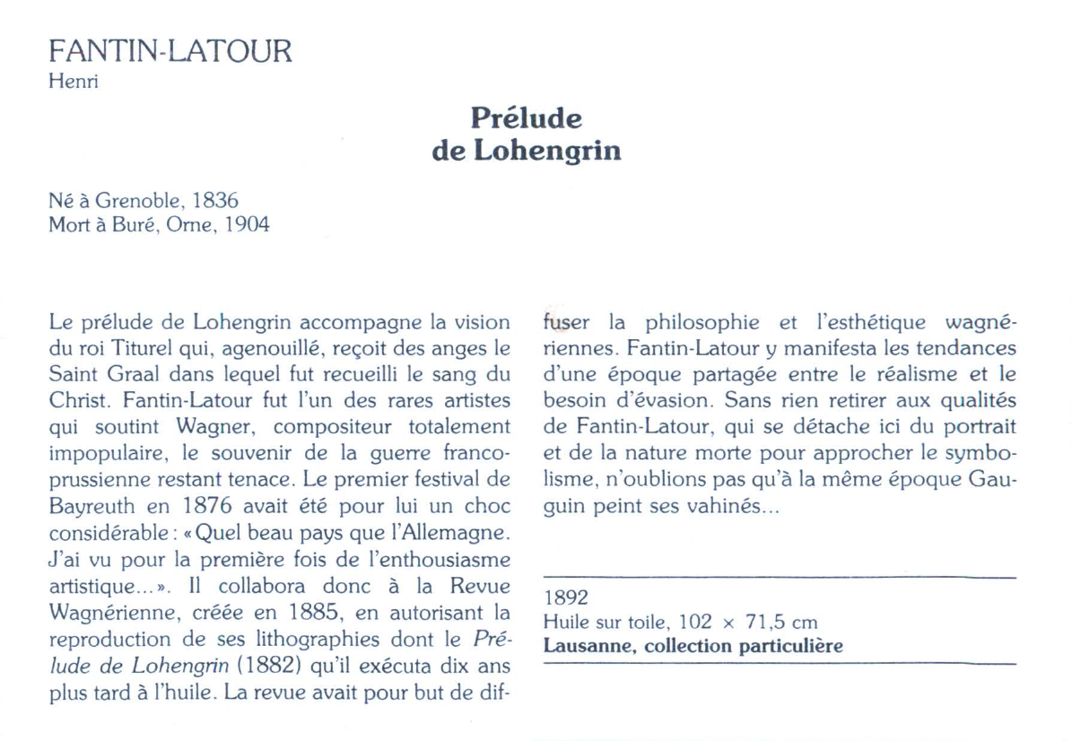 Prévisualisation du document FANTIN-LATOUR Henri : Prélude de Lohengrin