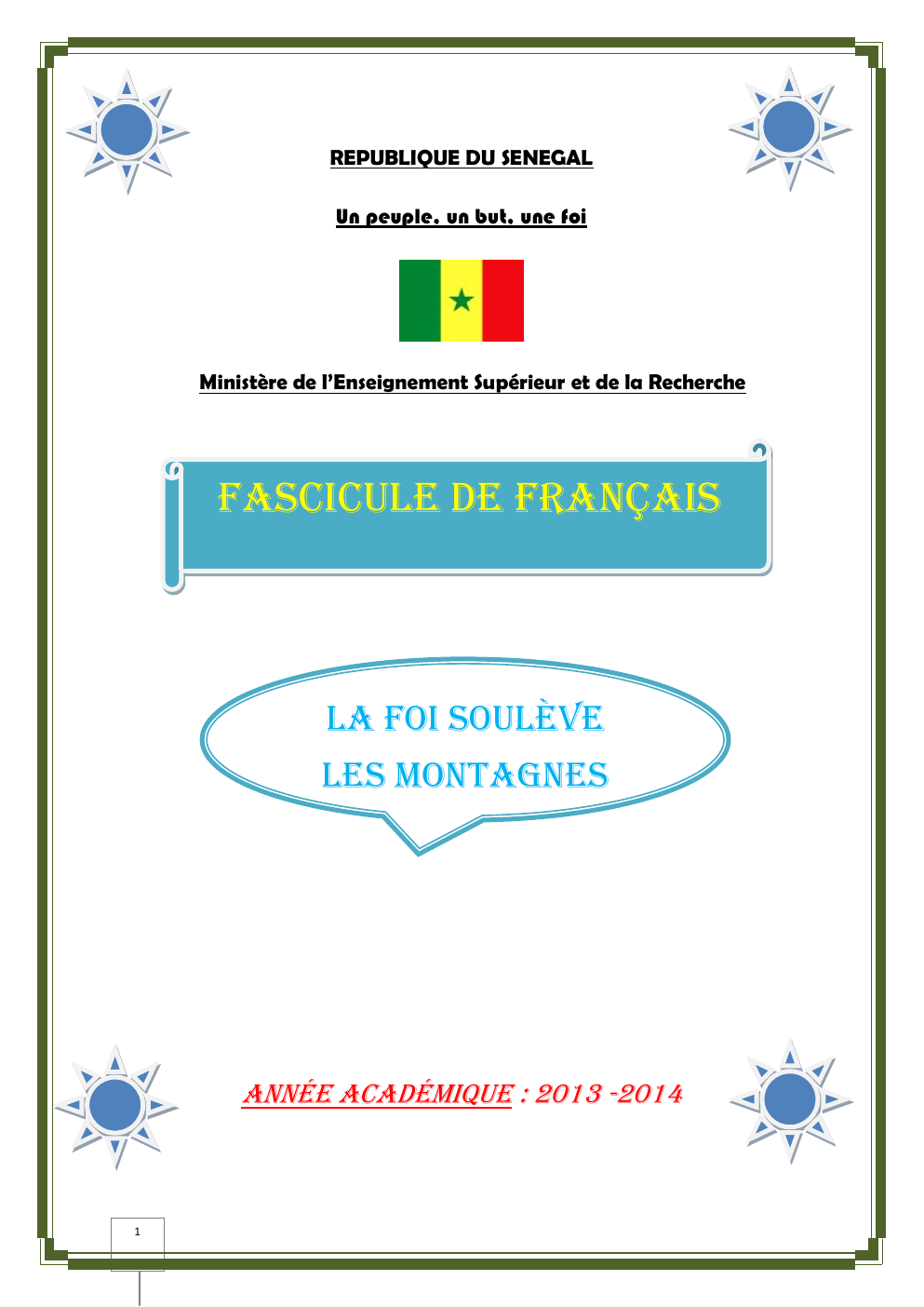 Prévisualisation du document Fascicule de Français