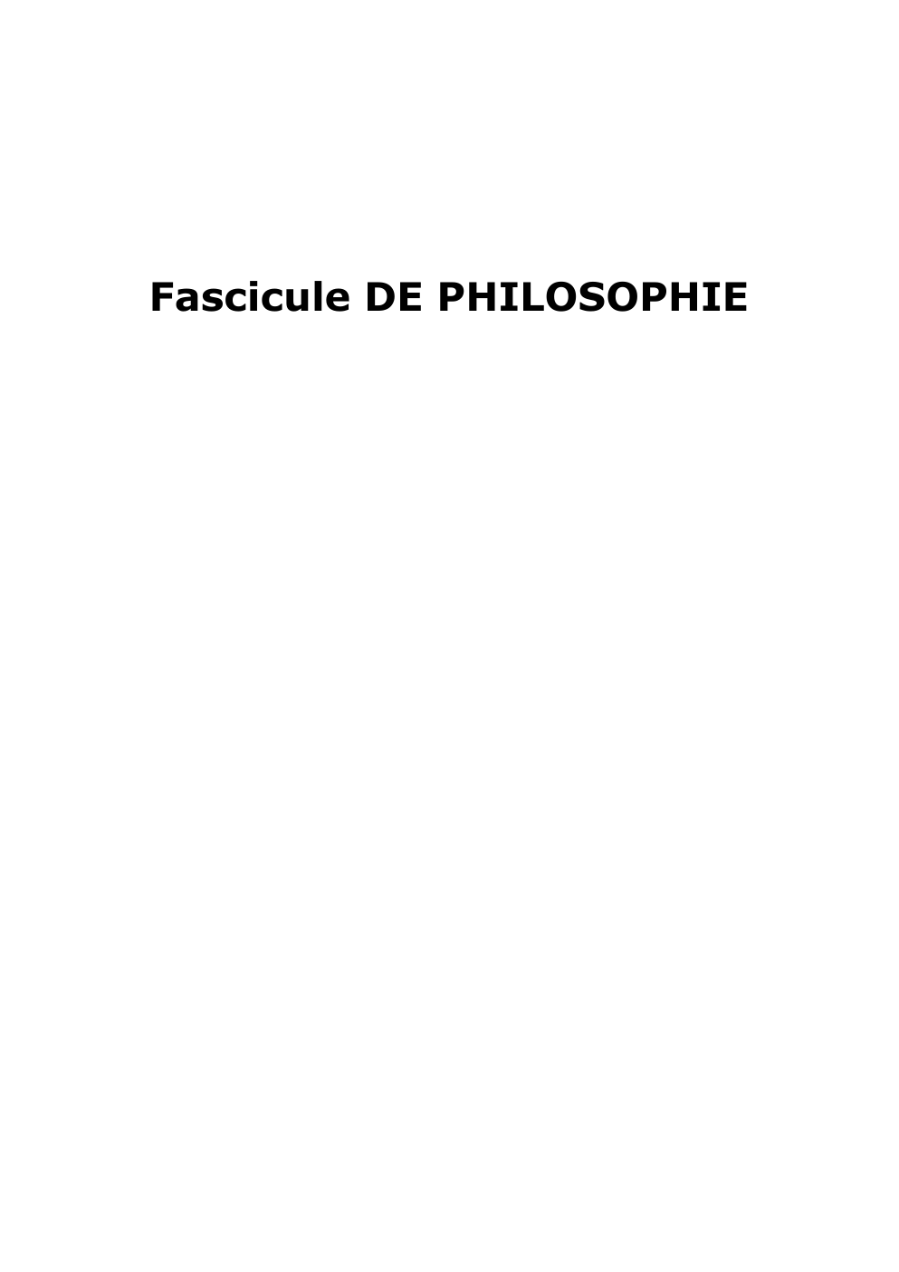 Prévisualisation du document fascicule de philosophie