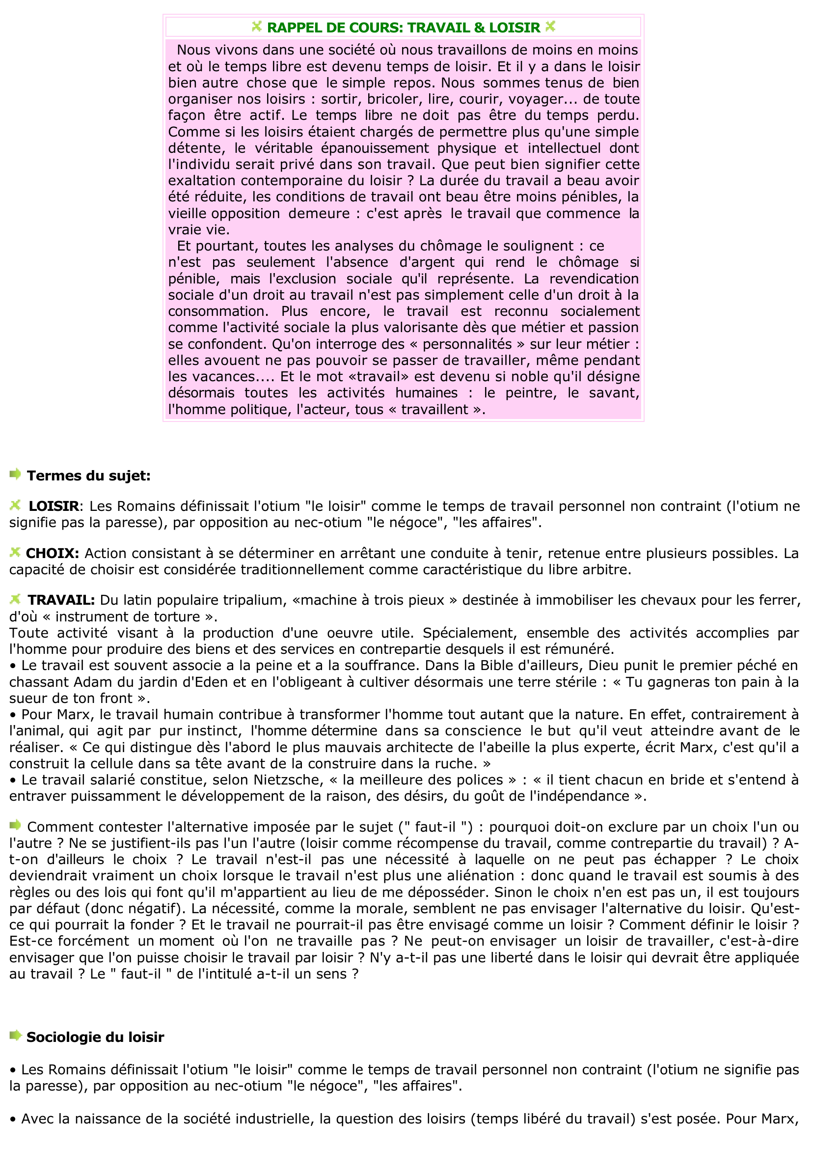 Prévisualisation du document Faut-il choisir entre le travail et le loisir ?