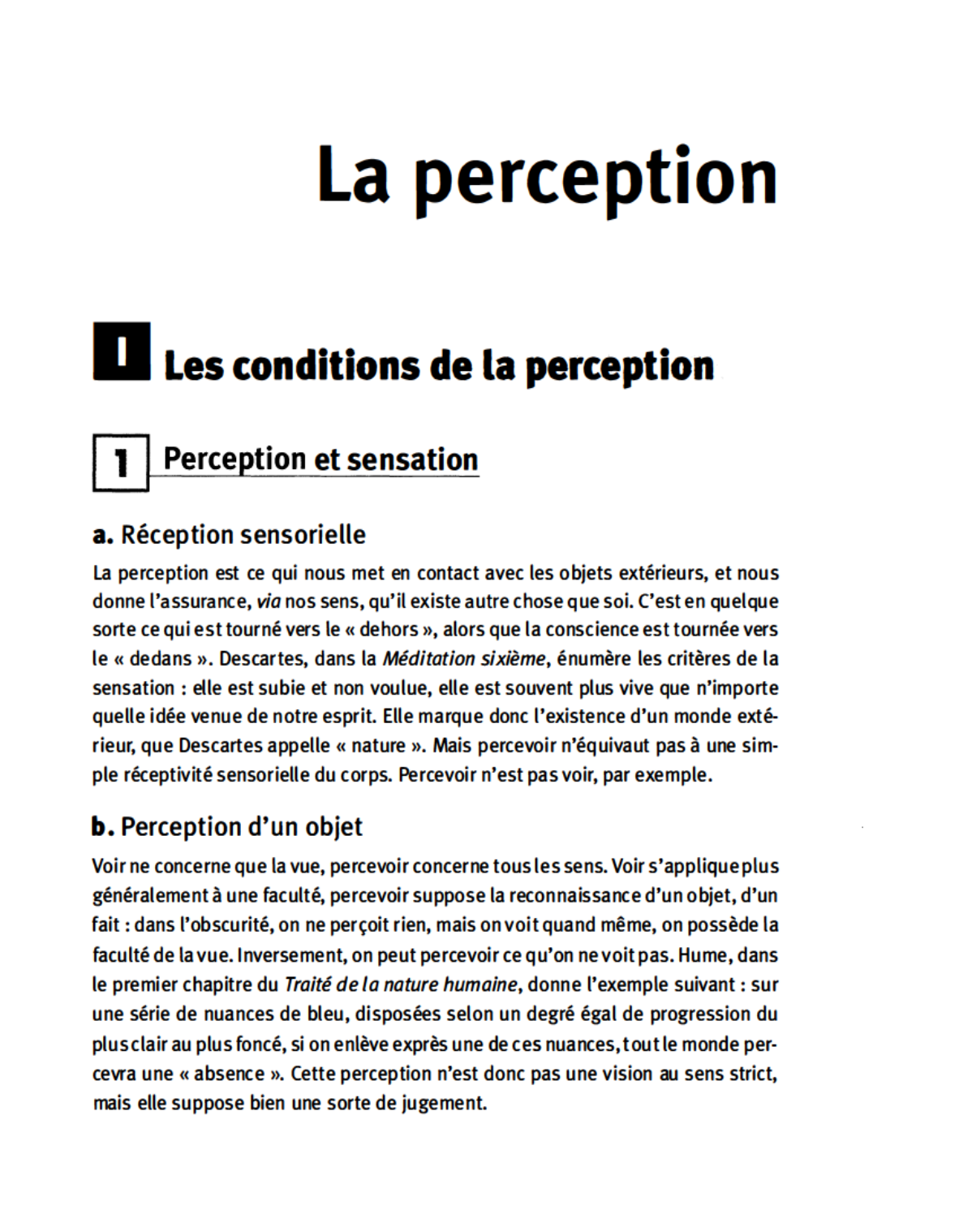 Prévisualisation du document Faut-il distinguer la perception de la sensation ?