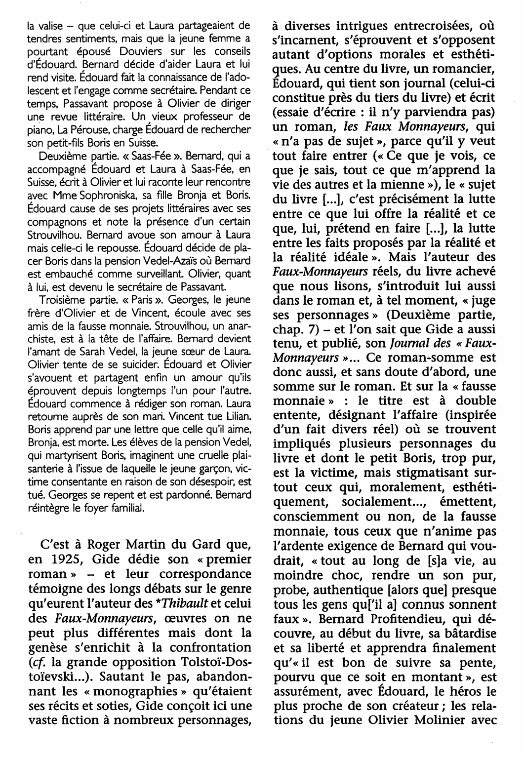 Prévisualisation du document Faux-Monnayeurs (les) d'André Gide (analyse détaillée)