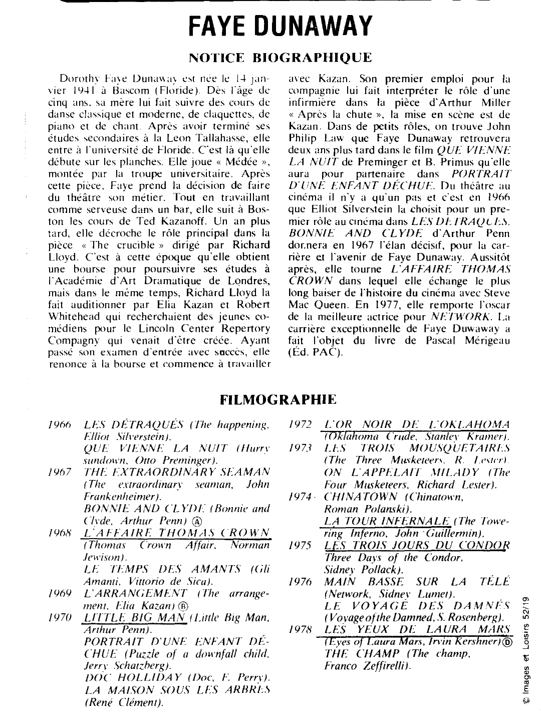 Prévisualisation du document FAYE DUNAWAY