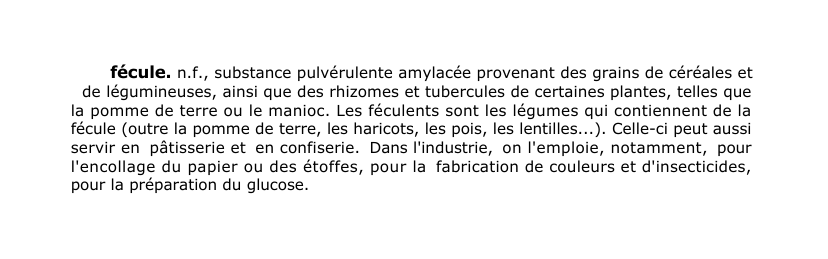 Prévisualisation du document fécule.