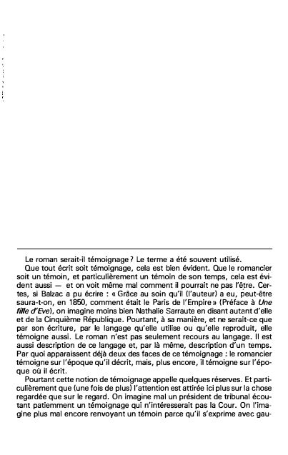 Prévisualisation du document Félicien Marceau, Le roman en liberté: Le roman serait-il témoignage?