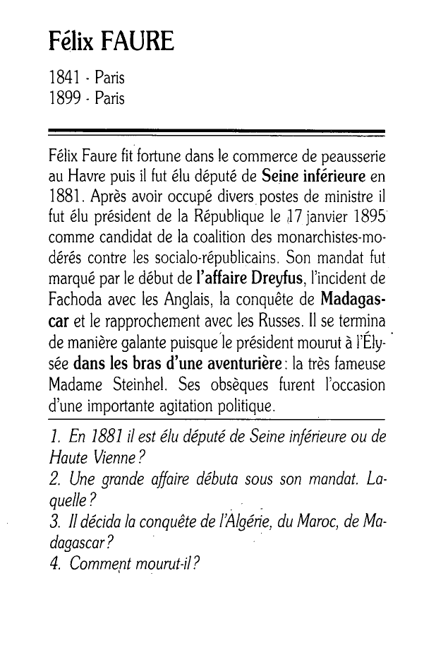 Prévisualisation du document Félix Faure (1841-1899) - Le «président-Soleil»