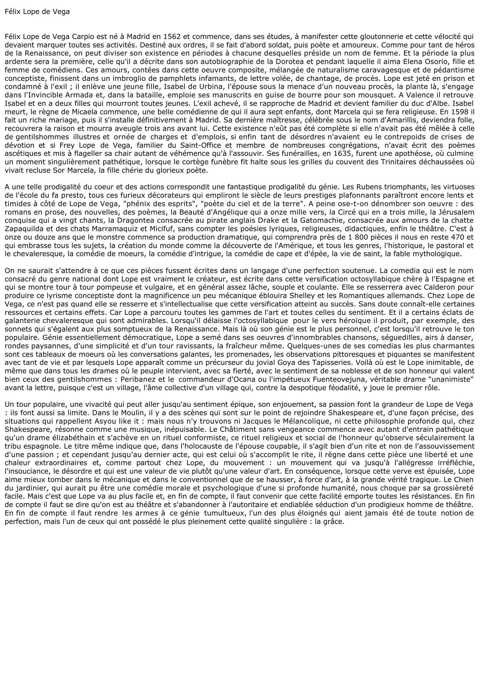 Prévisualisation du document Félix Lope de Vega
