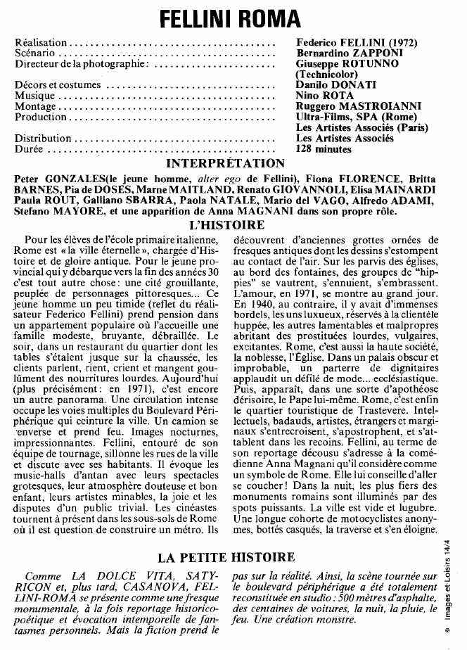 Prévisualisation du document FELLINI ROMA