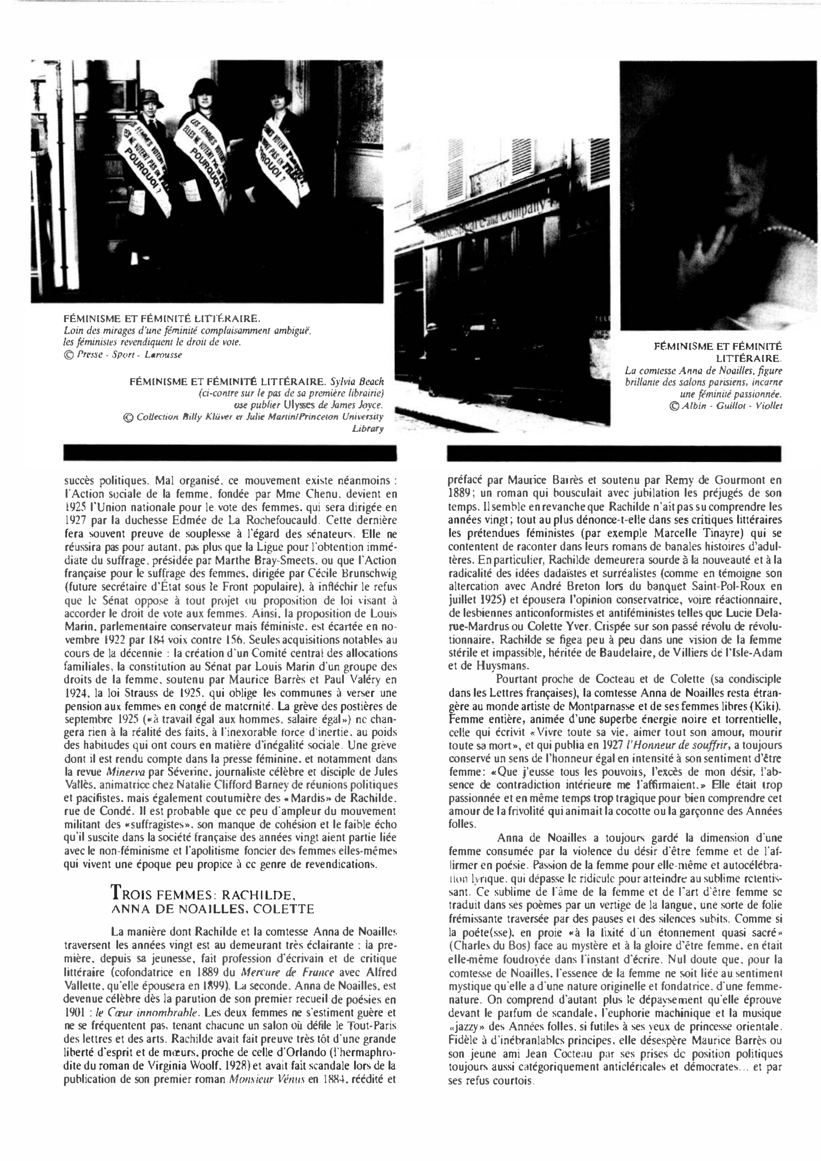 Prévisualisation du document FÉMINISME ET FÉMINITÉ  Littéraire de 1920 à 1929 : Histoire