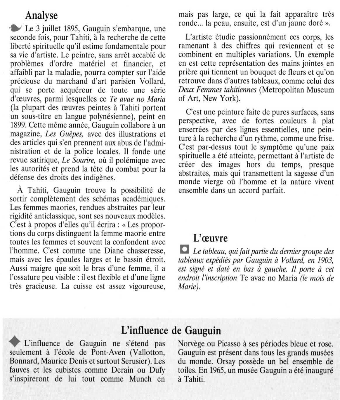 Prévisualisation du document Femme tahitienne avec bouquet de fleurs de Gauguin