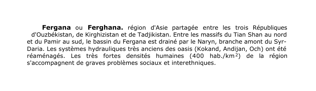 Prévisualisation du document Fergana ou Ferghana.