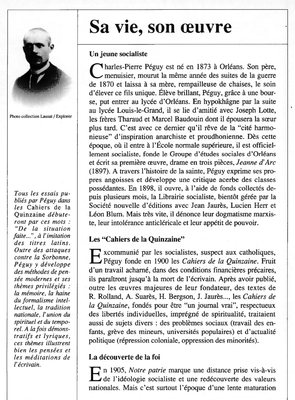 Prévisualisation du document Fiche Auteur : Charles PÉGUY
