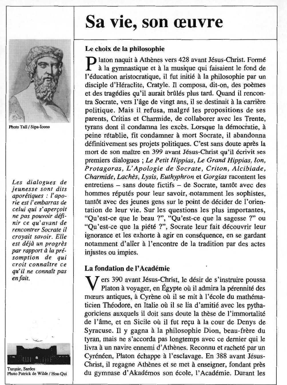 Prévisualisation du document Fiche Auteur : PLATON
