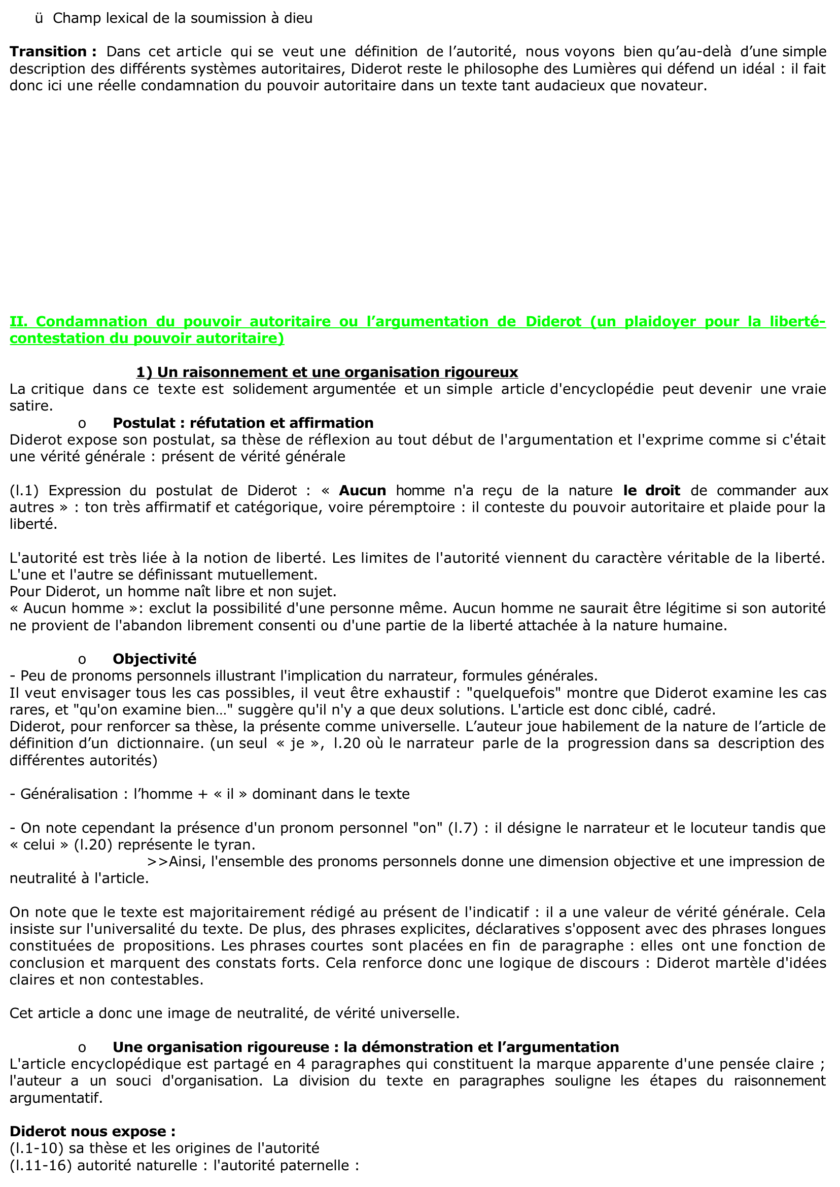 Prévisualisation du document Fiche bac Diderot Encyclopédie