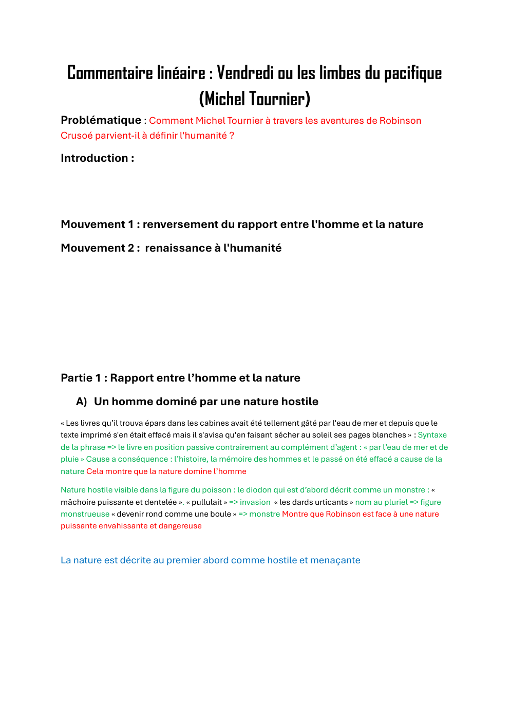 Prévisualisation du document Fiche Bac Vendredi ou les limbes du pacifique