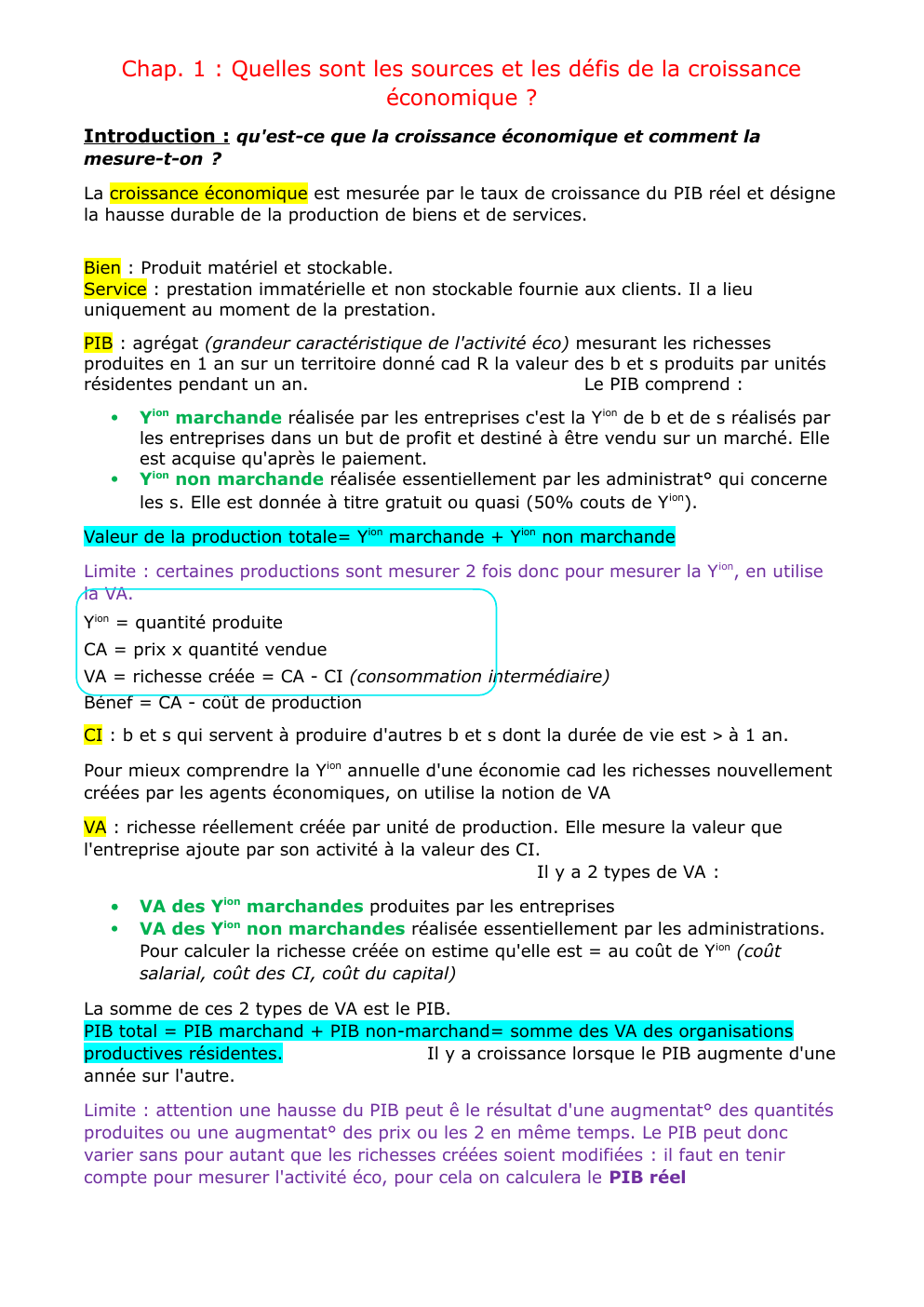 Prévisualisation du document fiche croissance économique SES