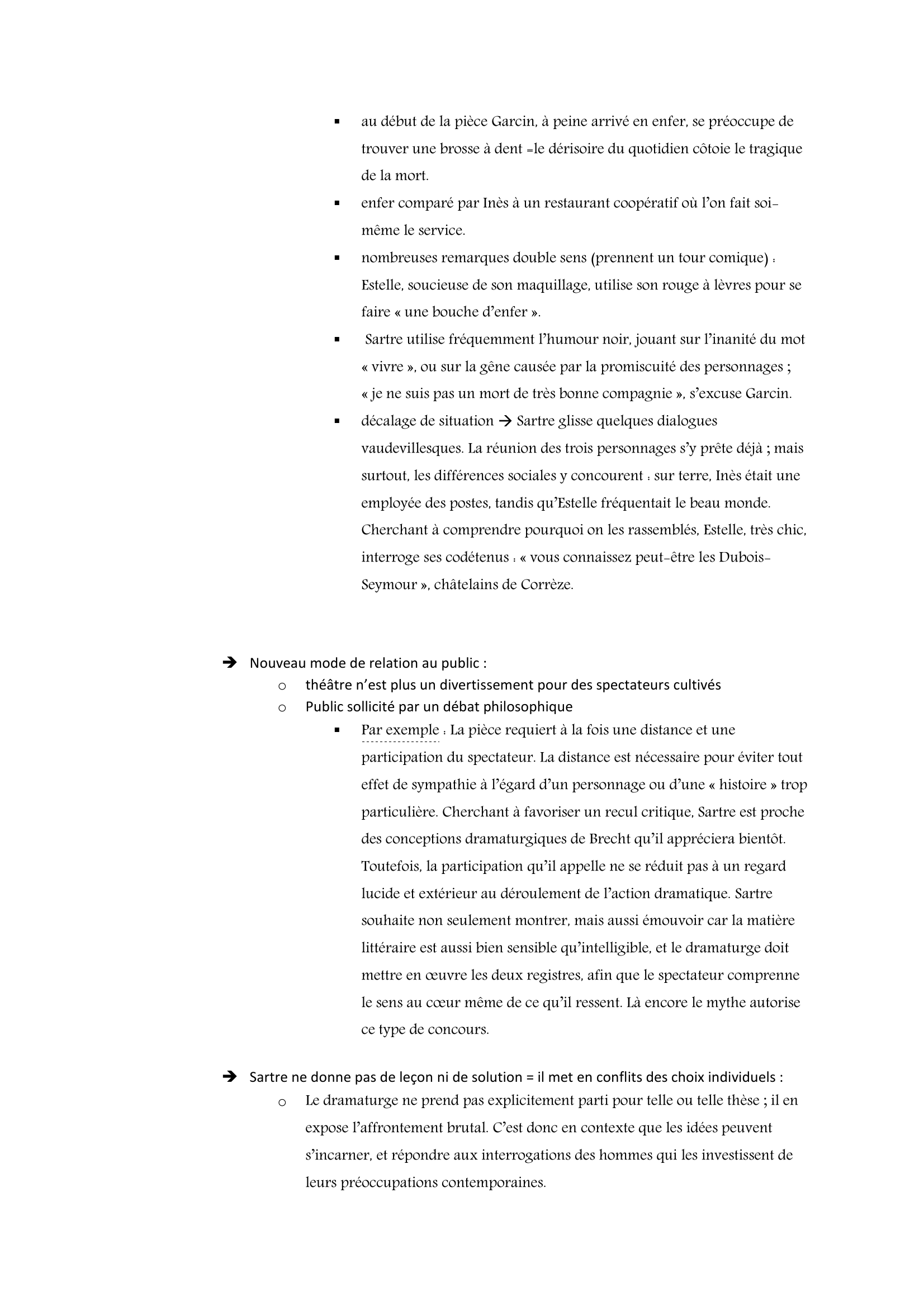 Prévisualisation du document Fiche de lecture : Huis Clos de Jean-Paul SARTRE