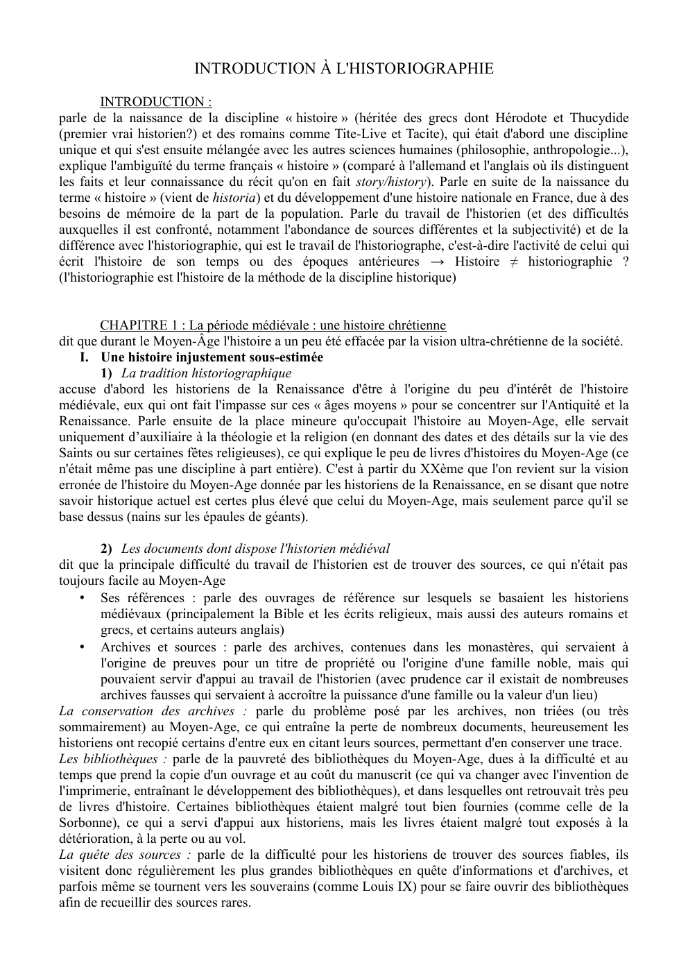 Prévisualisation du document Fiche de lecture "Introduction à l'Historiographie" de Maire-Paule Claire-Jabinet