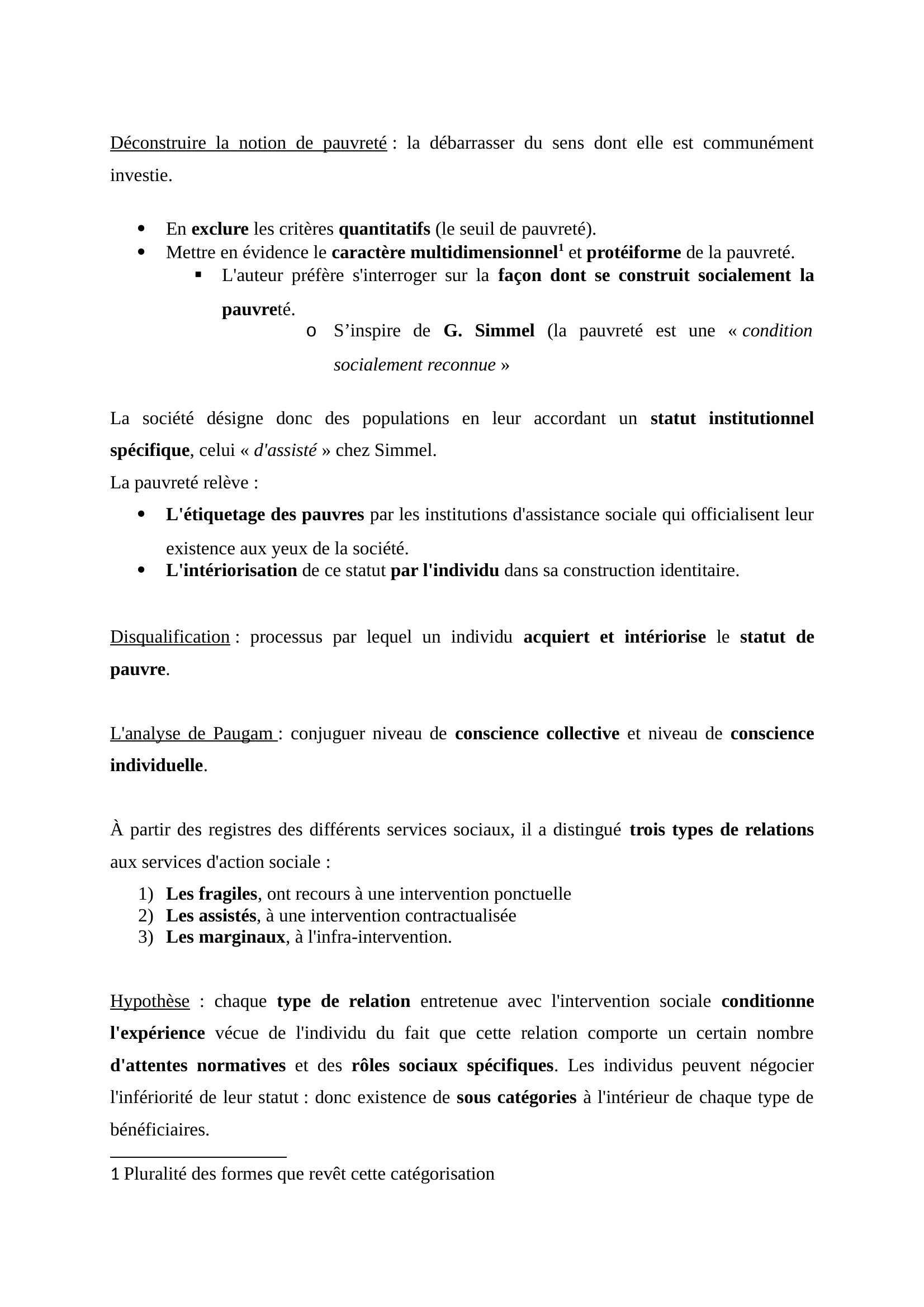 Prévisualisation du document Fiche de lecture : La disqualification social, Serge Paugam