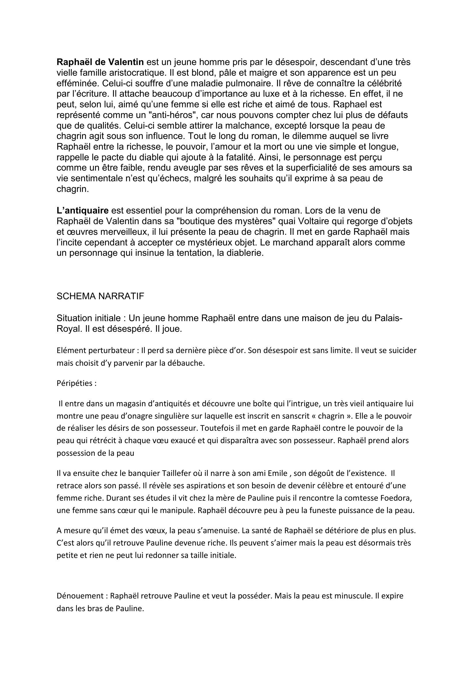 Prévisualisation du document FICHE DE LECTURE: La Peau de chagrin d'Honoré de Balzac