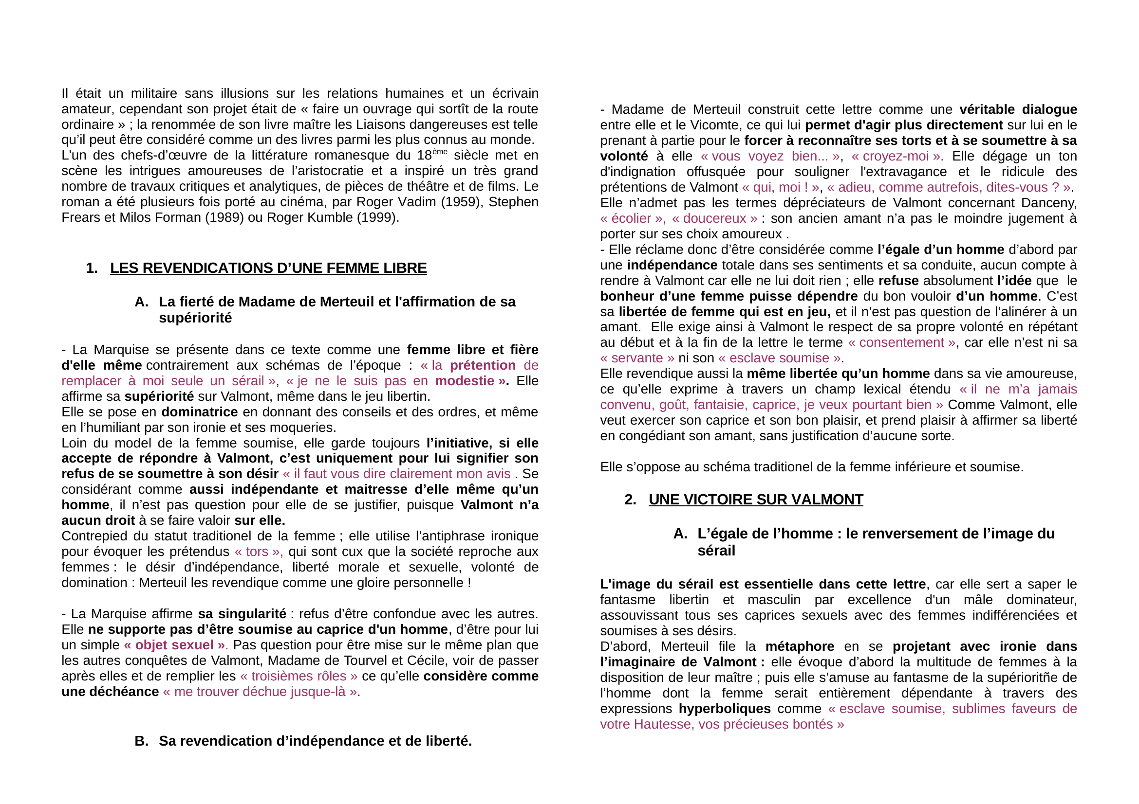 Prévisualisation du document Fiche de Lecture: LACLOS, Les Liaisons Dangereuses, Lettre 127 (Littérature)