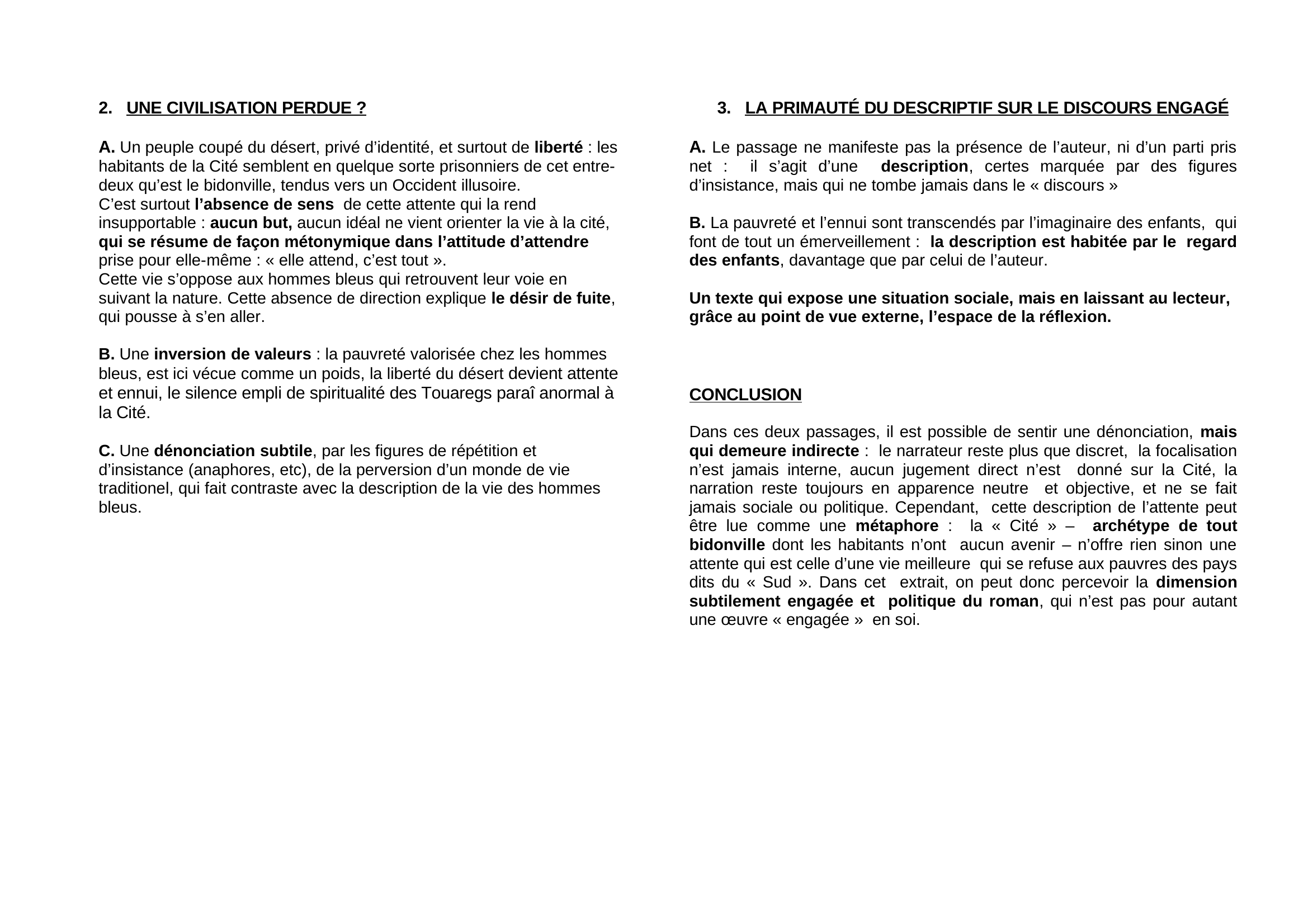 Prévisualisation du document Fiche de lecture Le Clezio, Désert