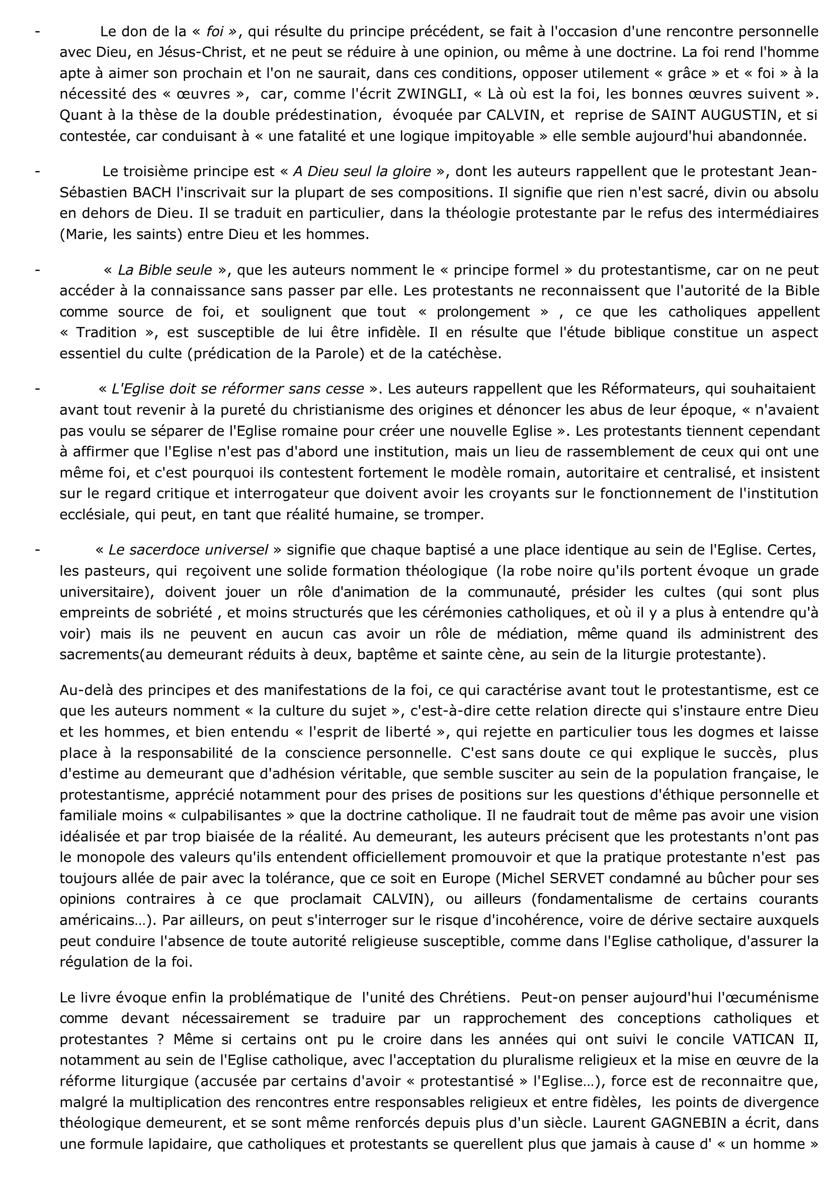 Prévisualisation du document FICHE DE LECTURE: LE PROTESTANTISME, LA FOI INSOUMISE, de Laurent GAGNEBIN et Raphaël PICON