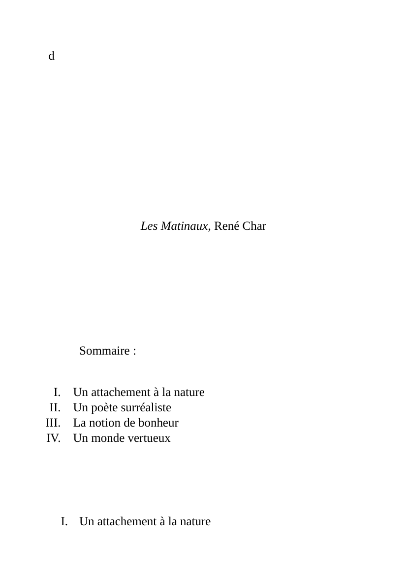 Prévisualisation du document Fiche de lecture, Les Matinaux, René Char