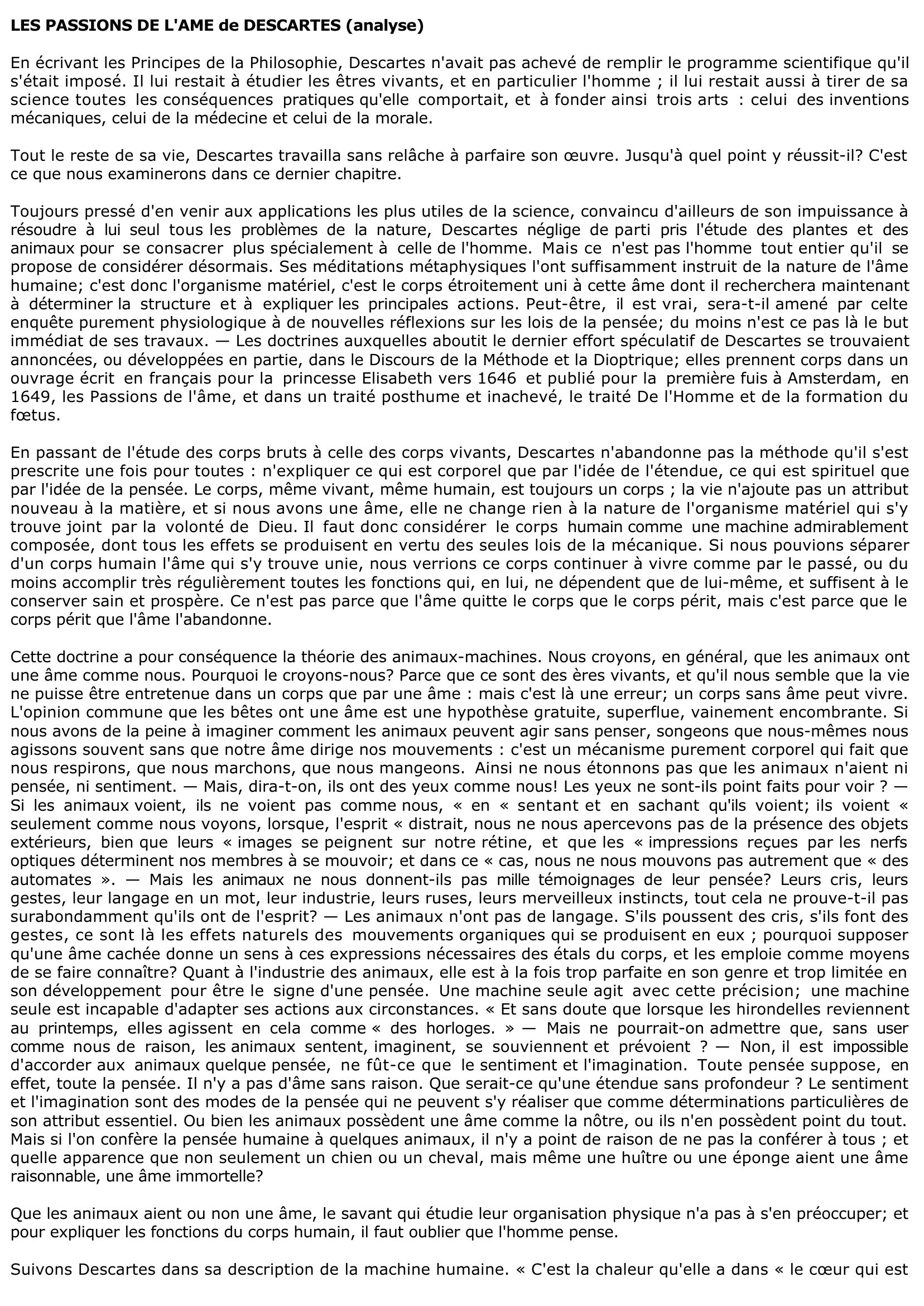 Prévisualisation du document Fiche de lecture : PASSIONS DE L’ÂME (Les) de René Descartes. Traité de morale