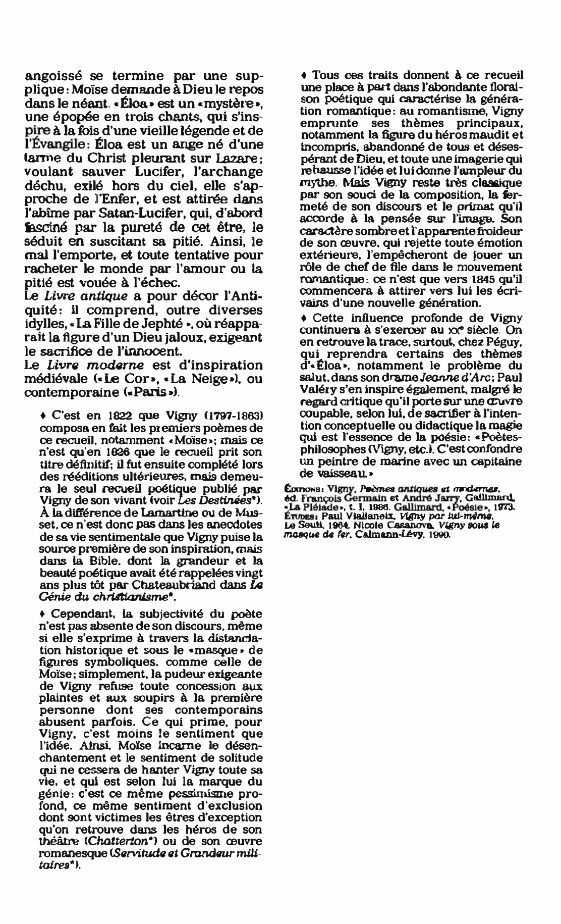 Prévisualisation du document Fiche de lecture : POÈMES ANTIQUES ET MODERNES d'Alfred de Vigny