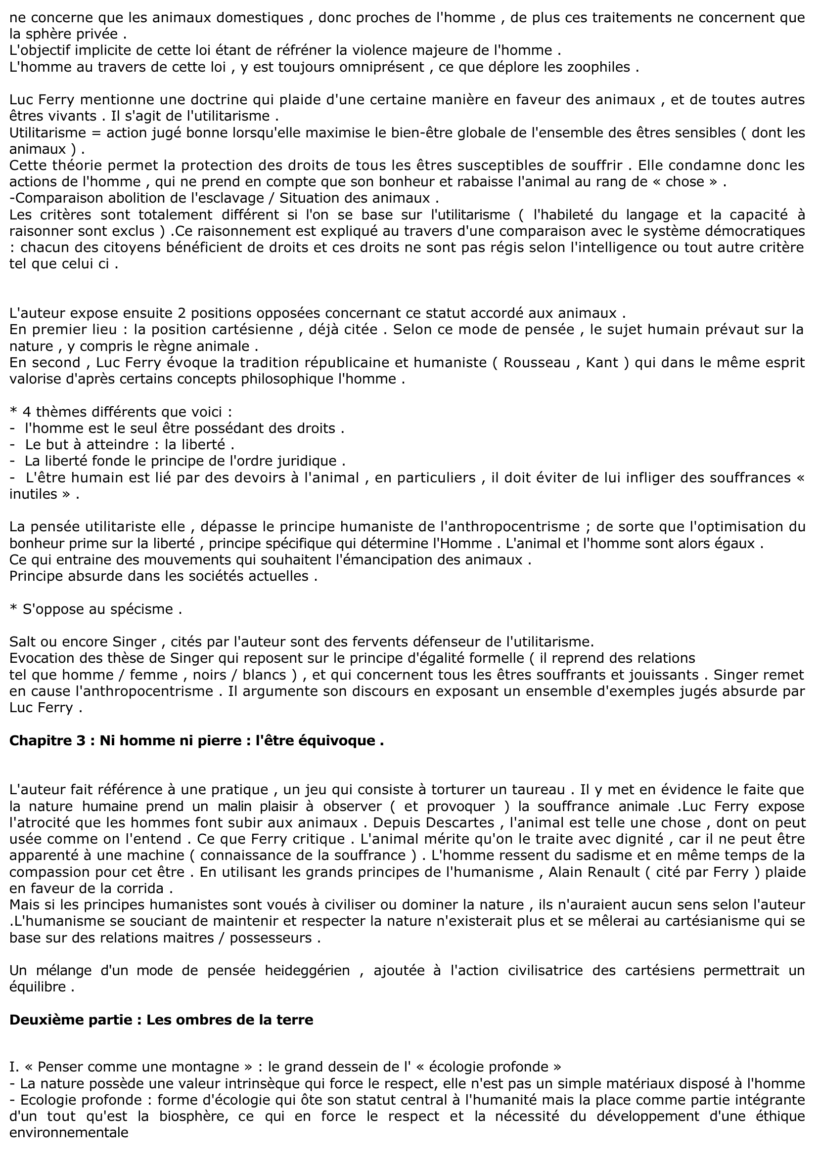 Prévisualisation du document Fiche de lecture sur Le Nouvel Ordre Ecologique, Luc Ferry