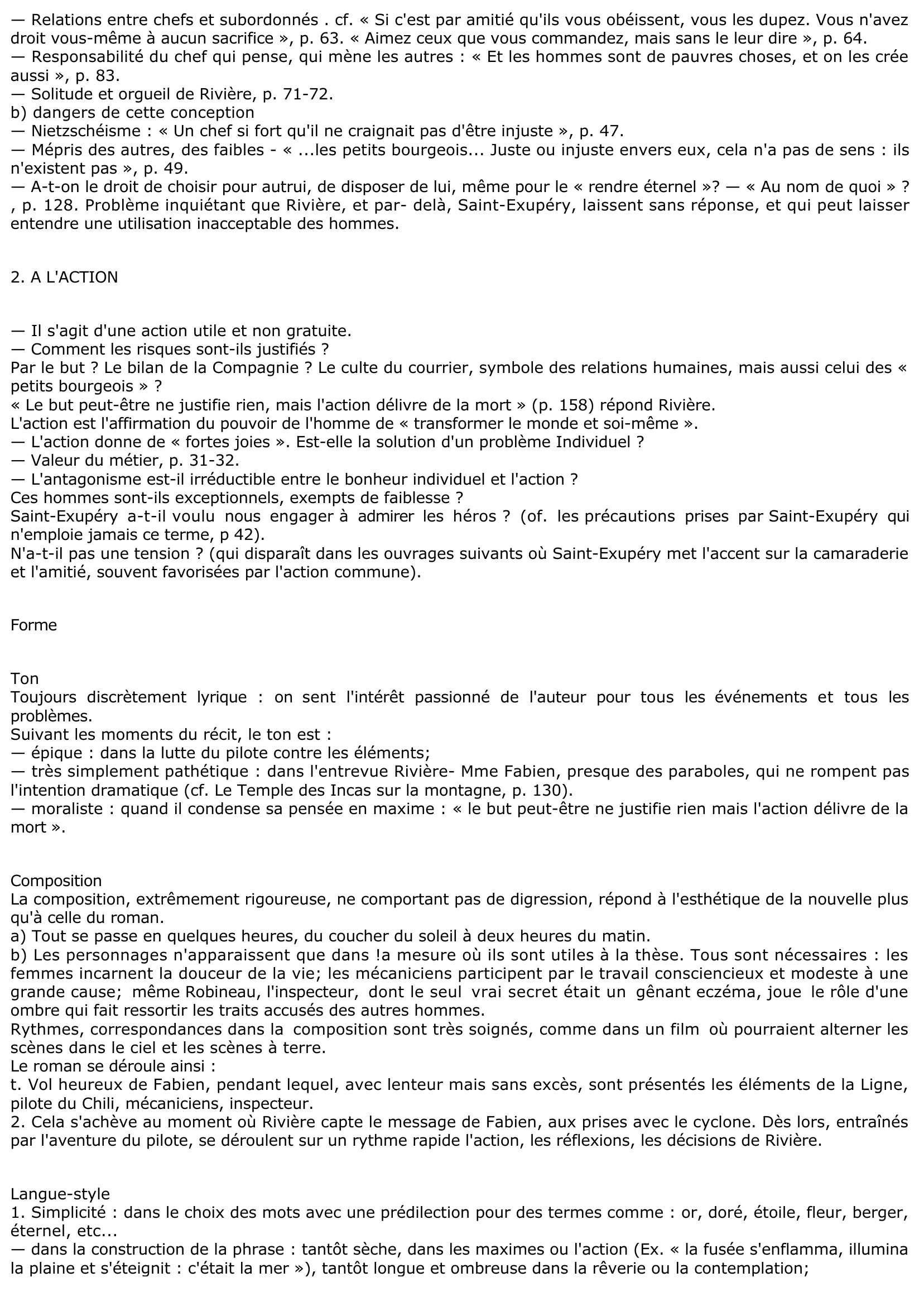 Prévisualisation du document Fiche de lecture: VOL DE NUIT d'Antoine de Saint-Exupéry