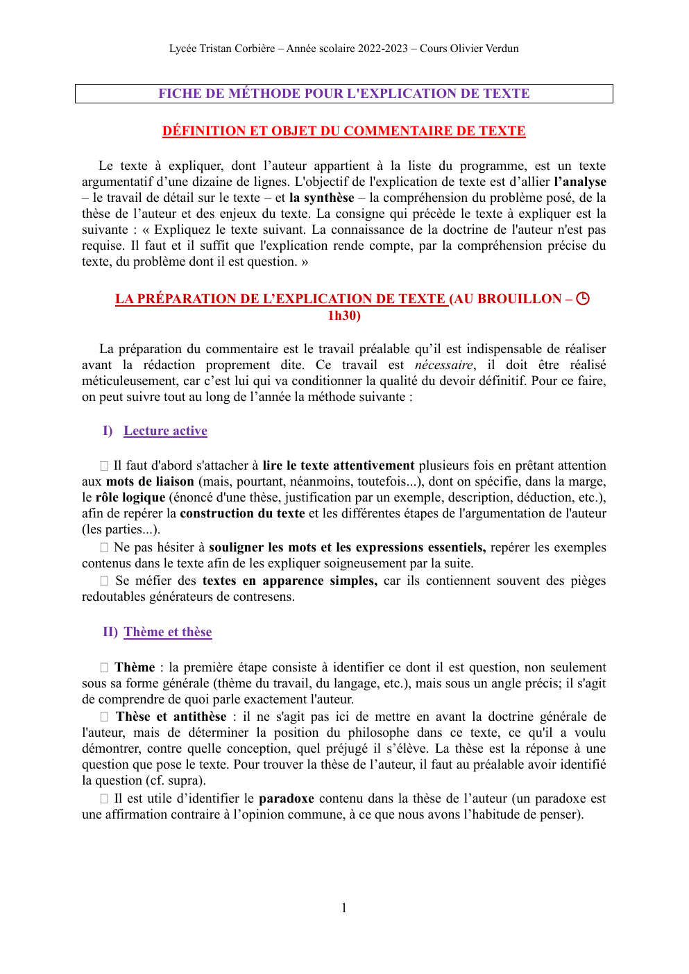 Prévisualisation du document FICHE DE MÉTHODE POUR L'EXPLICATION DE TEXTE